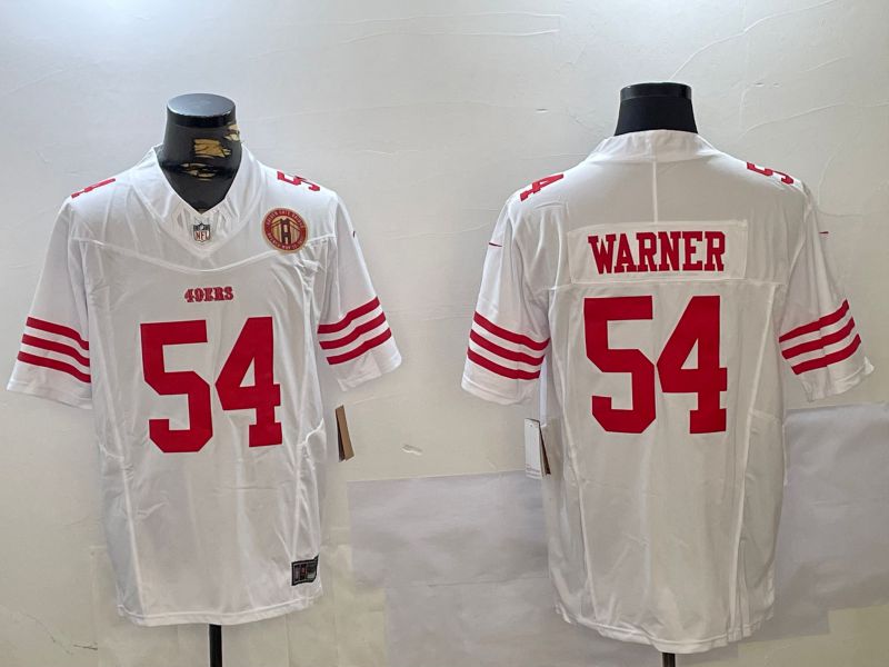 Men San Francisco 49ers #54 Warner White Three generations 2024 Nike Vapor Limited NFL Jersey style 3->san francisco 49ers->NFL Jersey